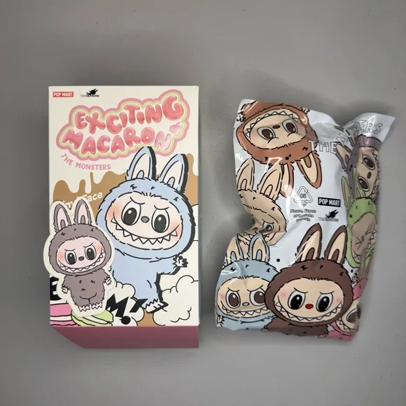 POP MART The Monsters Exciting Macaron Vinyl Plush SESAME BEAN Labubu - Picture 3 of 10
